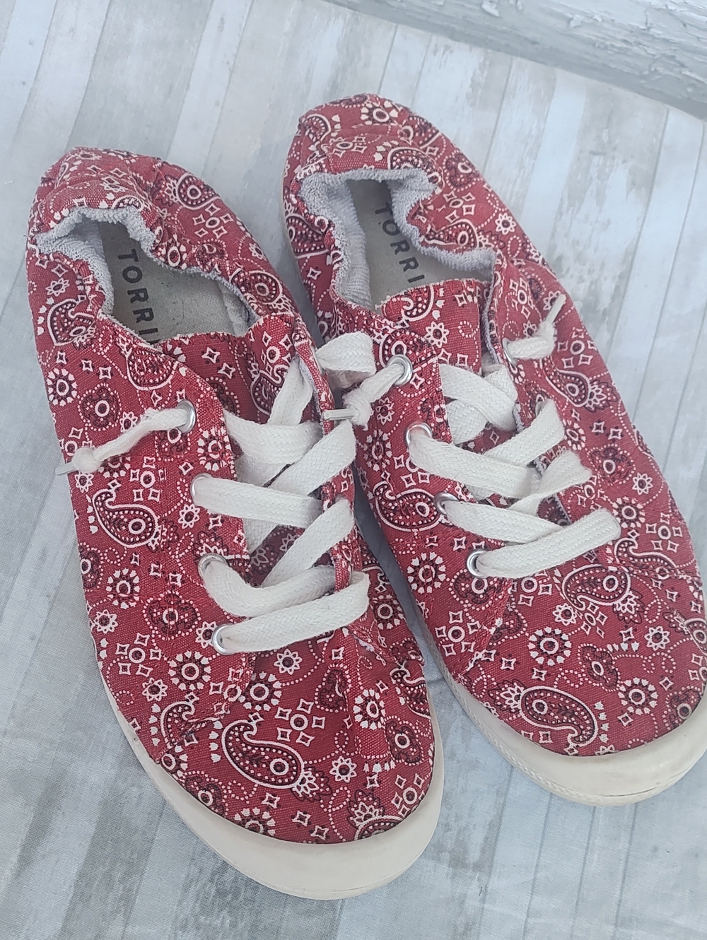 torrid Red Paisley Canvas Lace-Up Sneakers - Match The Handkerchief Bag Trend